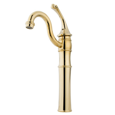 Elements of Design Single Hole Vessel Sink Faucet with Plate And Metal Lever Handle