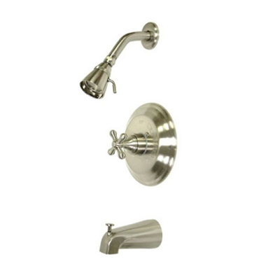 Elements of Design Vintage Thermostatic Pressure Balanced Tub and Shower Faucet with Metal Cross Handles