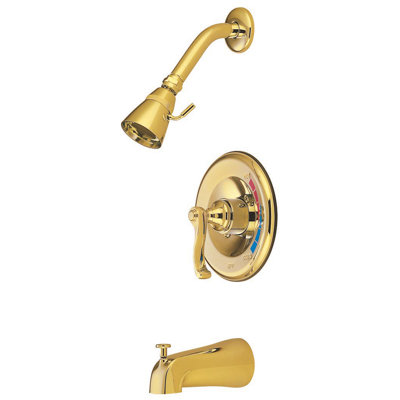 Elements of Design Royale Diverter Tub and Shower Faucet with French Lever Handles