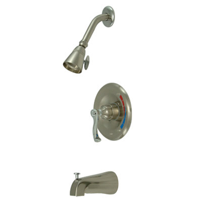 Elements of Design Royale Diverter Tub and Shower Faucet with French Lever Handles