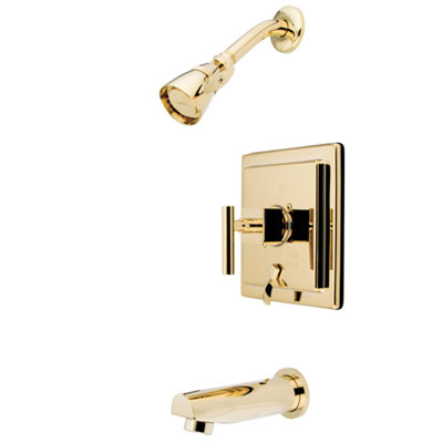 Elements of Design Volume Control Tub and Shower Faucet with Metal Lever Handles