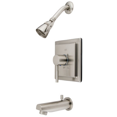 Elements of Design Brass Volume Control Tub Shower Faucet with Metal Lever Handles