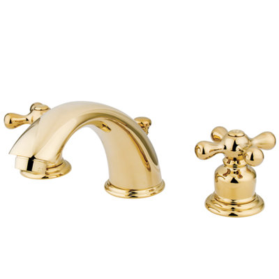Elements of Design Widespread Bathroom Faucet with Double Metal Cross Handles