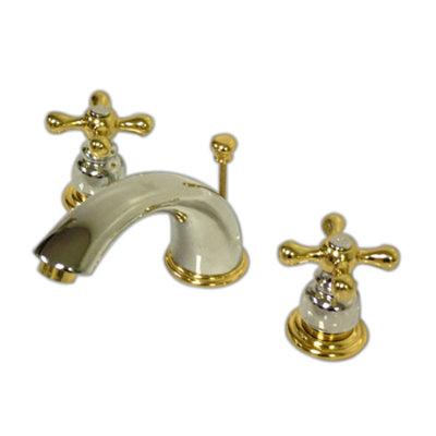 Elements of Design Widespread Bathroom Faucet with Double Metal Cross Handles