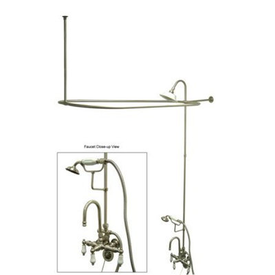 Elements of Design Vintage Volume Control Tub and Shower Faucets with Porcelain Cross Handles