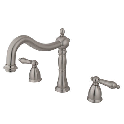 Elements of Design Heritage Double Handle Deck Mount Roman Tub Faucet Trim Metal Lever Handle
