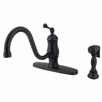 Elements of Design Heritage Singe Handle Centerset Kitchen Faucet with Buckingham Lever Handle