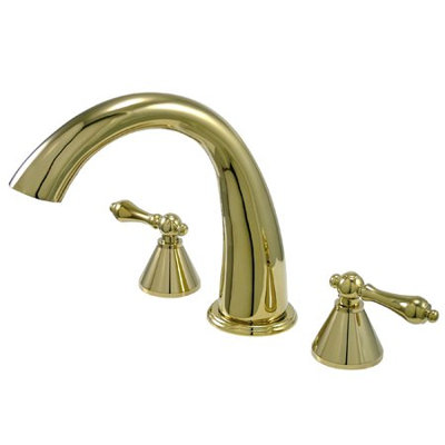 Elements of Design Double Handle Deck Mount Roman Tub Faucet Trim Metal Lever Handle