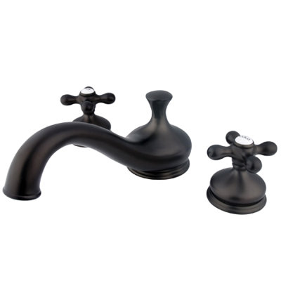 Elements of Design Double Handle Deck Mount Roman Tub Faucet Trim Metal Cross Handle