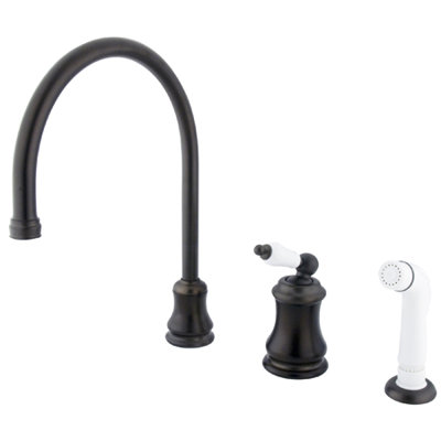Elements of Design One Handle Widespread Kitchen Faucet with Porcelain Lever Handles