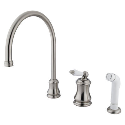 Elements of Design One Handle Widespread Kitchen Faucet with Porcelain Lever Handles