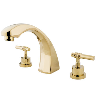 Elements of Design Double Handle Deck Mount Roman Tub Faucet Trim Milano Lever Handle