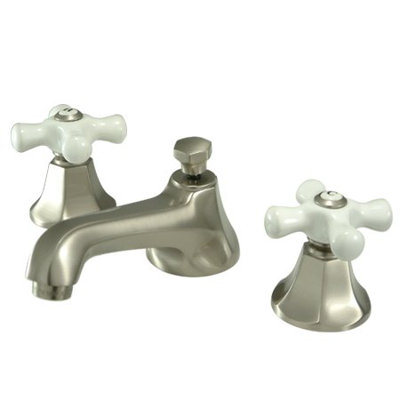 Elements of Design Metropolitan Widespread Bathroom Faucet with Double Porcelain Cross Handles