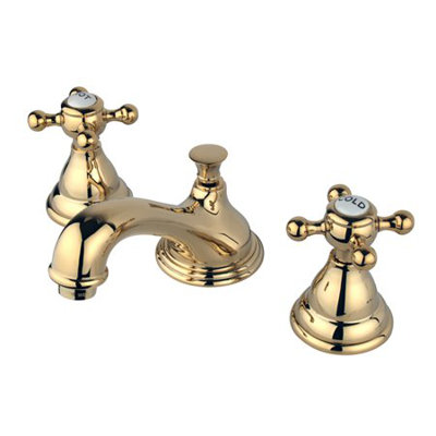 Elements of Design Widespread Bathroom Faucet with Double Buckingham Cross Handles