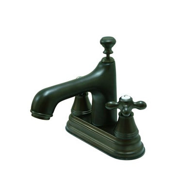 Elements of Design Centerset Bathroom Faucet with Double Metal Cross Handles