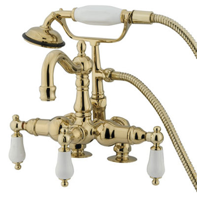 Elements of Design Hot Springs Deck Mount Clawfoot Tub Faucet with Handshower