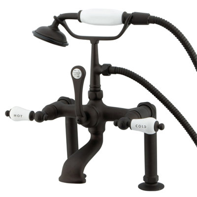 Elements of Design Hot Springs Deck Mount Clawfoot Tub Faucet with Handshower