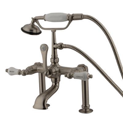 Elements of Design Hot Springs Deck Mount Clawfoot Tub Faucet with Handshower