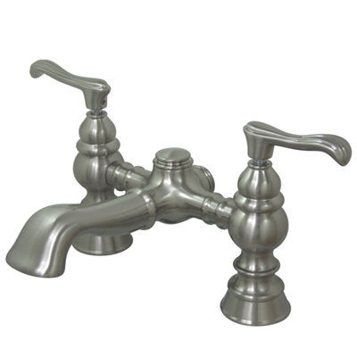 Elements of Design Hot Springs Double Handle Deck Mount Clawfoot Tub Faucet Trim Versailles Lever Handle