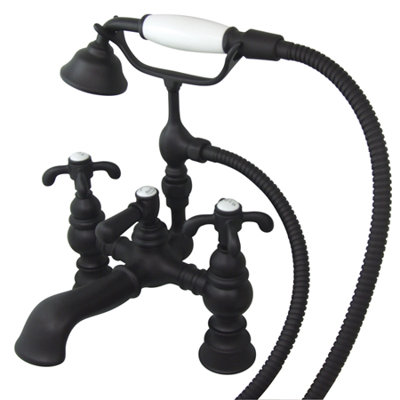 Elements of Design Hot Springs Deck Mount Clawfoot Tub Faucet with Handshower
