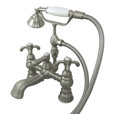 Elements of Design Hot Springs Deck Mount Clawfoot Tub Faucet with Handshower