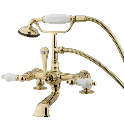 Elements of Design Hot Springs Deck Mount Clawfoot Tub Faucet with Handshower