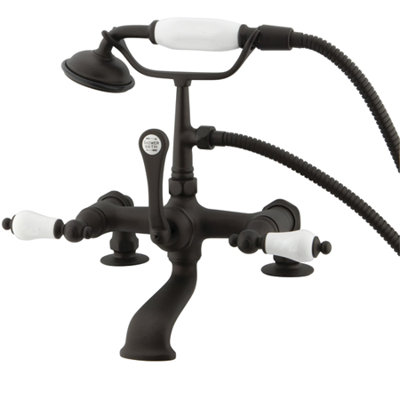 Elements of Design Hot Springs Deck Mount Clawfoot Tub Faucet with Handshower