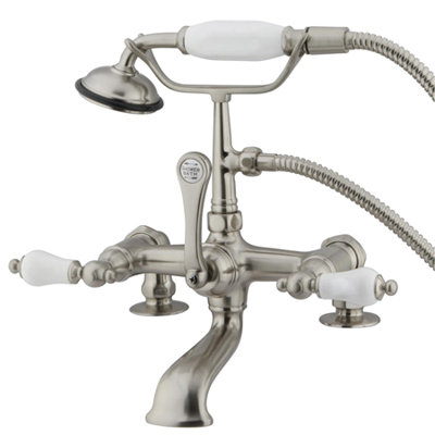 Elements of Design Hot Springs Deck Mount Clawfoot Tub Faucet with Handshower