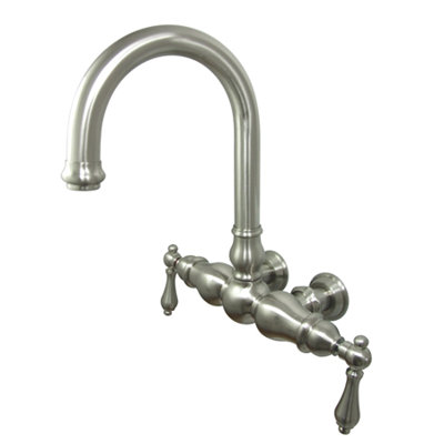 Elements of Design Hot Springs Double Handle Wall Mount Clawfoot Tub Faucet Trim Metal Lever Handle