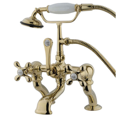 Elements of Design Hot Springs Deck Mount Clawfoot Tub Faucet with Handshower