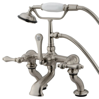 Elements of Design Hot Springs Deck Mount Clawfoot Tub Faucet with Handshower