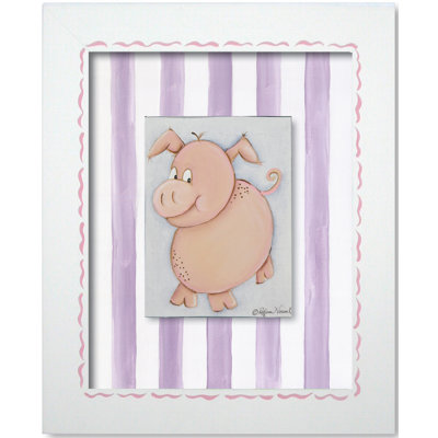 Doodlefish Western Pig Framed Giclee Wall Art