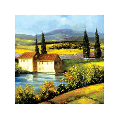 Magic Slice 12" x 15" Tuscan Scene Design Cutting Board