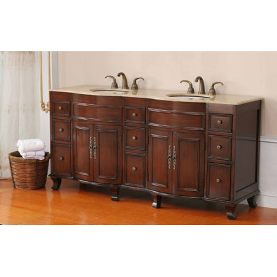 Virtu Cathy Double 72" Bathroom Vanity in Antique Cherry