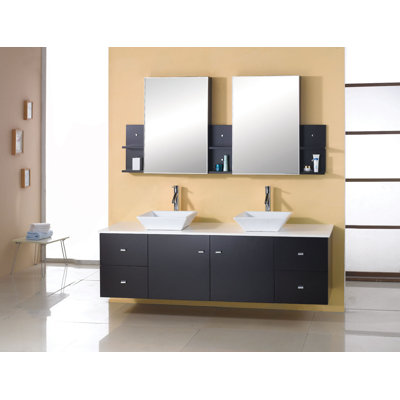 Virtu Clarissa 72" Double Sink Bathroom Vanity Set