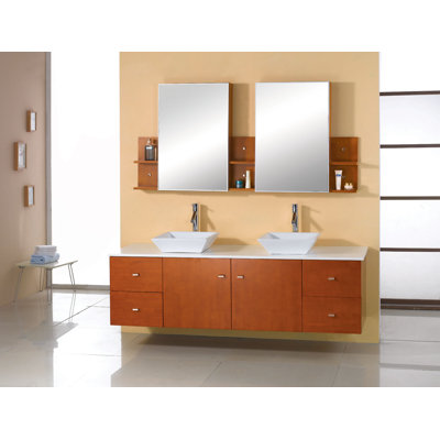 Virtu Clarissa 72" Double Sink Bathroom Vanity Set