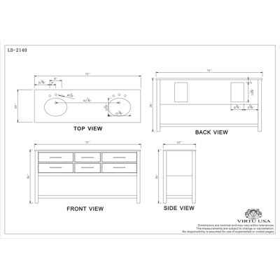 Virtu Clamentina 72" Double Bathroom Vanity in Dark Espresso