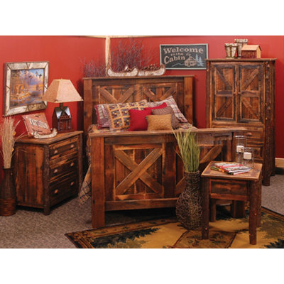 Reclaimed Barnwood Barndoor Panel Bedroom Collection by Fireside Lodge -image