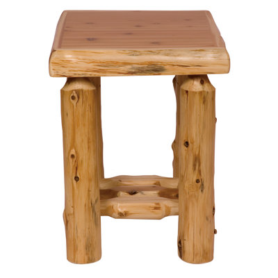 Open Cedar Log Nightstand in Vintage Cedar by Fireside Lodge -image