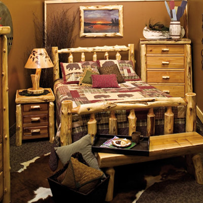 Click To Image : Traditional Cedar Log Slat Bedroom Collection by Fireside Lodge Now
