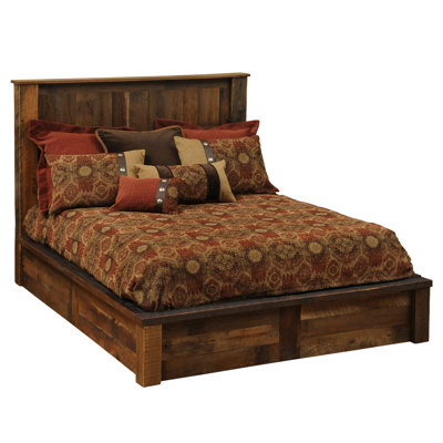 Barnwood Traditional Platform Bed by Fireside Lodge -image