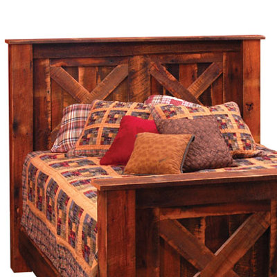Reclaimed Barnwood Panel Headboard by Fireside Lodge -image