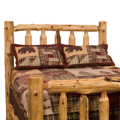 Traditional Cedar Log Slat Headboard by Fireside Lodge -image