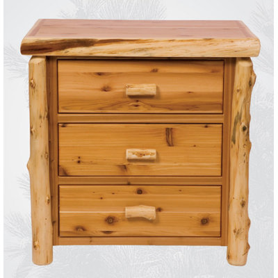 Traditional Cedar Log 3 Drawer Chest by Fireside Lodge -image