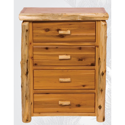 Traditional Cedar Log 4 Drawer Chest by Fireside Lodge -image