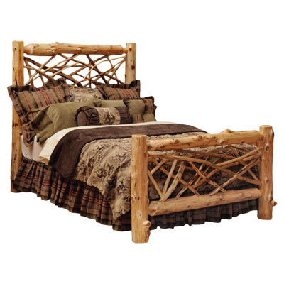 Traditional Cedar Log Slat Bed by Fireside Lodge -image