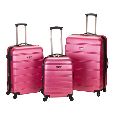 Rockland Melbourne 3 Piece ABS Luggage Set