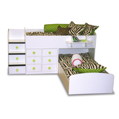 Berg Furniture Sierra Captain L-Shaped Captain Bed with Stairs and Storage