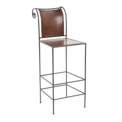 William Sheppee 30" Pub Leather and Iron Barstool