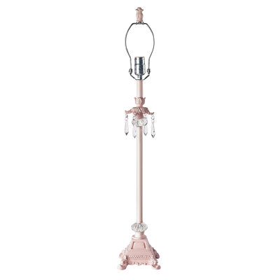 Jubilee Collection Large Crystal Dangle Lamp Base with Optional Shade